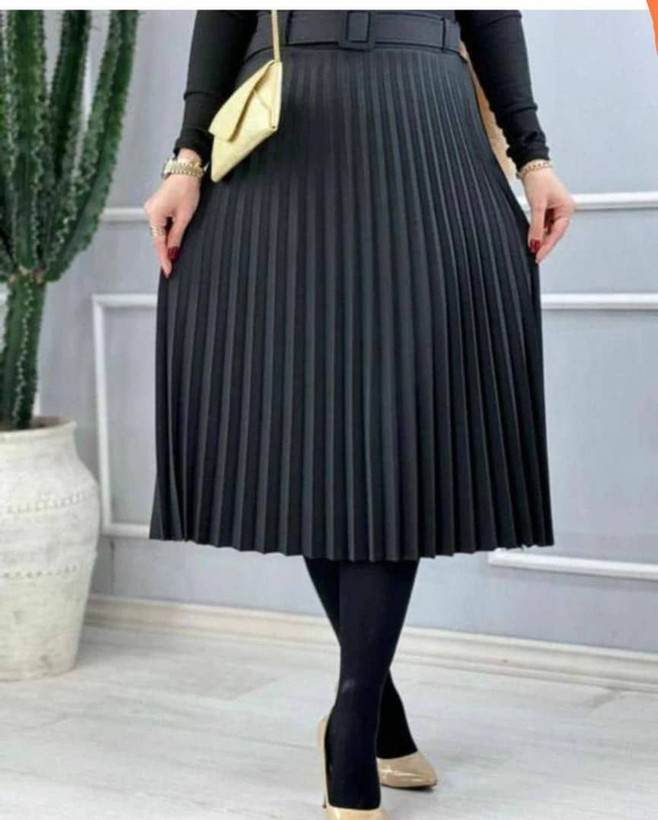 دامن پلیسه مازراتی میدی زیر زانوبا کمربند