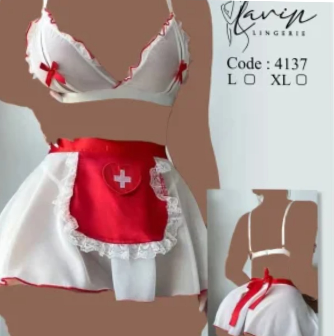 کاستوم پرستاری/لباس خواب زنانه /دامن دار حریر