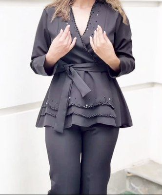 شومیز کتی پایین هلالی هیلیاپارچه مازراتی وکار دست کریستال